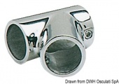 Osculati 41.114.22 - T-образное соединение для релингов из нержавеющей стали - наклонное, 60°, для труб 22 мм 