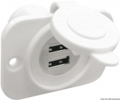 Osculati 14.516.11 - Двойная розетка USB белая задняя гайка + панель 