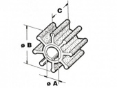 Osculati 16.194.27 - Импеллер помпы охлаждения двигателей CEF 178 57 x 48,2 мм 12 лопастей