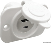 Osculati 14.516.15 - USB разъем типа A + USB разъем типа C, белого цвета
