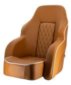 Vetus CHCOMCB COMMANDER luxurious helm seat with flip up squab, orange brown (cognac)