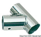 Osculati 41.134.22 - Соединение T-образное наклонное для релинга 60° 22 мм (4 шт)