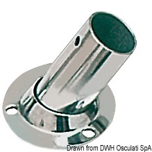 Osculati 41.130.23 - Основания из тонкого металла из нержавеющей стали - круглые Ø 60мм, 60°, для труб 25 мм 
