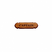 Табличка "Капитан" из тика 10x2,5 см