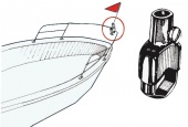 Osculati 35.191.14 - Опора для установки флагштоков на носовой релинг или поручни 14 мм 
