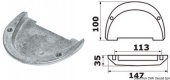 Osculati 43.554.11 - Цинковый ножной анод Duo Prop 