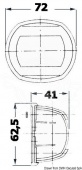 Osculati 11.406.01 - Навигационный огонь Compact 12 из нержавеющей стали AISI 316 зеркальной полировки, красный, левый 112,5°, 12 В 