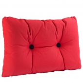 Красная подушка с темно-синими кнопками 55х35 см