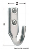 Osculati 38.313.30 - Крючок из полированной литой нержавеющей стали 25x41 мм 