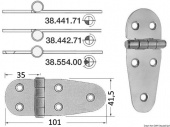 Osculati 38.442.71 - Петли из нержавеющей стали, обратный узел, толщиной 2 мм, 107x39 мм 