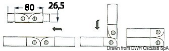 Osculati 41.320.31 - Система для открытия/закрытия релингов - петля, для труб 30x2 мм 