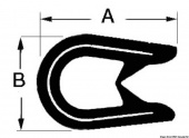 Osculati 44.491.04 - Полугибкий усиленный черный профиль ПВХ 4x6 мм (50 м.)