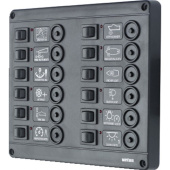 Vetus P12CB12 Switch panel type P12 with 12 circuit breakers, 12 V