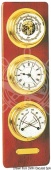 Osculati 28.375.10 - Вертикальное панно из красного дерева со встроенными кварцевыми часами, барометром, термо/гигрометром Barigo 360x110 мм 