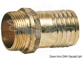 Osculati 17.198.05 - Штуцер под шланг из литой латуни с токарной обработкой, внешняя резьба 3/8"x13 мм 