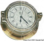 Osculati 28.371.01 - Кварцевые часы с будильником Barigo Poseidon экстра-люкс Ø 120x35 мм, Позолота 