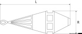Osculati 32.783.01 - Высокоэффективный двухконусный подводный парашют (плавучий якорь) Heavy Tug 24 л 