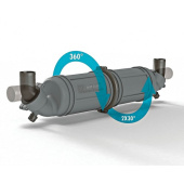 Vetus NLPH50 Rotatable waterlock/muffler type NLPH, horizontal, with rotating inlet and outlet for Ø 50 mm hose