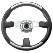 Vetus SWCRUISER Three spoke steering wheel, Ø 30 cm, black with aluminium inserts