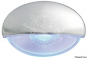 Osculati 13.887.04 - Встраиваемый светодиодный светильник для дежурного освещения BATSYSTEM Steeplight, 12/24В, хромированный корпус, синий свет 