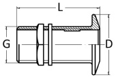 Osculati 17.324.41 - Штуцер слива в море Хромированная латунь со скошенной кромкой 1/2" 