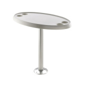 Vetus PTTF68 Table oval 76 x 45 cm, with removable pedestal and base plate, fixed height 68 cm