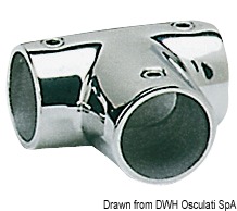Osculati 41.115.30 - T-образное соединение для релингов из нержавеющей стали - прямое, 90°, для труб 30 мм 
