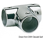Osculati 41.115.25 - T-образное соединение для релингов из нержавеющей стали - прямое, 90°, для труб 25 мм 
