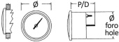 Osculati 27.325.10 - Спидометр с трубкой Пито (манометрического типа) 0-65 миль/ч черный/черный
