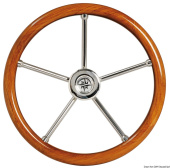Рулевое колесо из нержавеющей стали с ободом из тикового дерева 15°