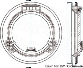 Osculati 19.431.30 - Круглый иллюминатор LEWMAR из стали AISI 316 300 мм  