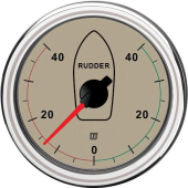 Vetus RUDDW40 - Индикатор положения руля, белый, 12/24 В, монт.отв. Ø 52мм (без датчика)