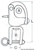 Osculati 09.939.01 - Карабин из нержавеющей стали с вертлюгом для спинакеров, фалов и общего применения 70 мм 