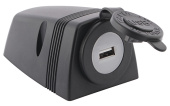 Osculati 14.516.03 - Накладной разъём USB 12/24В выход 5В 2.1A из чёрного полиамида
