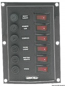 Osculati 14.103.31 - Щиток из полиамида с клавишными выключателями с подсветкой 6 выключателей 