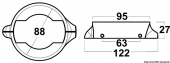 Osculati 43.529.13 - Хомут из двух частей для Volvo Penta - S. Drive 120 с 4 нержавеющими винтами M4X20 аллюминий 