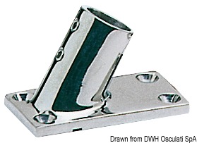 Osculati 41.111.25 - Основание для релингов из нержавеющей стали - прямоугольное, 60°, для труб 25 мм 