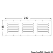 Osculati 53.021.00 - Вентиляционная решетка 116x340мм из полированной нержавеющей стали