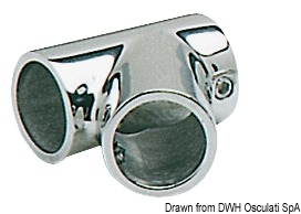 Osculati 41.114.25 - T-образное соединение для релингов из нержавеющей стали - наклонное, 60°, для труб 25 мм 