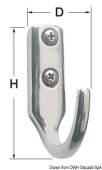 Полированный крюк из нержавеющей стали (Блистер 1 шт.)