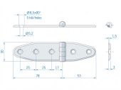 Плоская петля из нержавеющей стали ROCA 106 x 30 мм