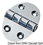 Osculati 38.450.01 - Петли овальные, полуврезные с креплением на винты, 35x51 мм, 1,5 мм 
