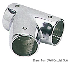 Osculati 41.014.00 - Опоры и соединения для релингов - T-образная наклонная 60°, 22 мм  (2 шт.)