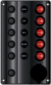 Osculati 14.104.06 - Электрический щиток Wave Design с клавишными выключателями со светодиодной индикацией 5 + гнездо питания с прикуривателем 