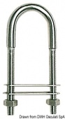 Osculati 39.125.00 - Болт-скоба U-образная из нержавеющей стали с двойной зажимной пластиной 135 мм 70x20 мм