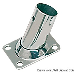 Osculati 41.132.22 - Основания из тонкого металла из нержавеющей стали - прямоугольные 60°, для труб 22 мм 