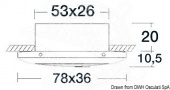 Osculati 13.431.06 - Светильник дежурного освещения Merak овальной формы, позолота (1 компл. по 1 шт.)