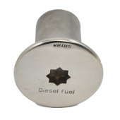 Vetus CAPF51W Deck entry "DIESEL FUEL", stainless steel (AISI 316) for hose Ø 51 mm, cover Ø 93 mm, winch, L= 82.5 mm