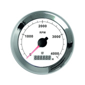 Vetus TACHW4000 - Тахометр/счетчик м.часов, белый,12/24 В,(0-4000об/мин), монт.отв.Ø100мм