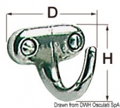 Osculati 38.313.50 - Крючок из полированной литой нержавеющей стали 25x25 мм 